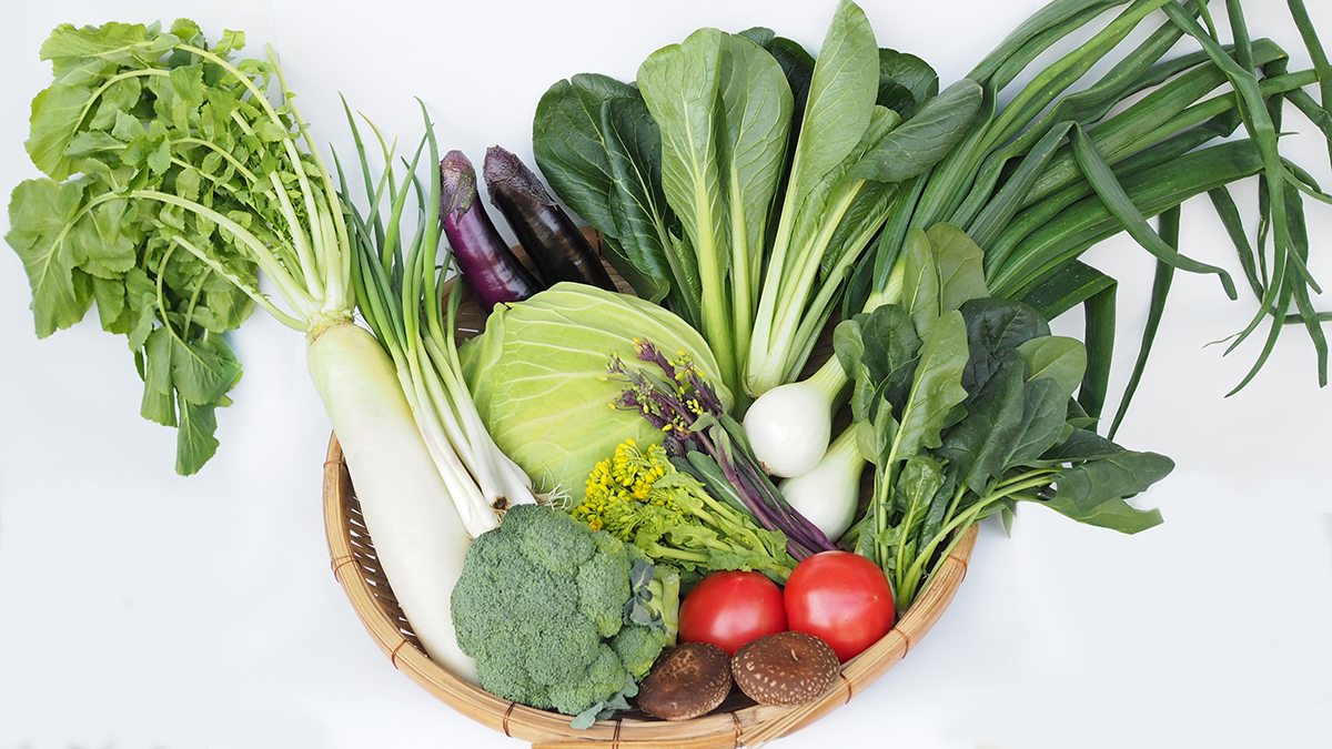 河南町産季節の新鮮野菜詰め合わせと、河南町の新鮮野菜を美味しく食べるスパイスカレーの素のセット